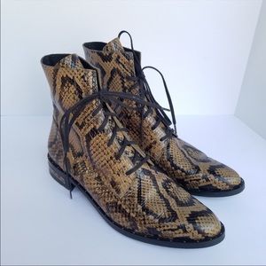 Freda Salvador | Ralf Brown Snake embossed bootie